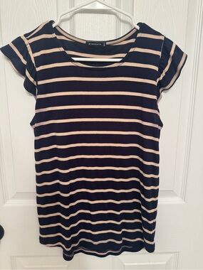 Staccato Navy and Cream Striped Short-Sleeve Tee